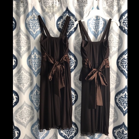 Silk Brown Bridesmaid Dresses - Picture 2 of 6